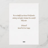 カスタム企業の感謝祭の美しい金ゴールド 箔シーズンカード (裏面)