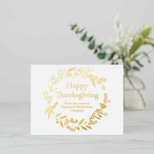 カスタム企業の感謝祭の美しい金箔 箔シーズンポストカード (立ち正面)