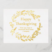 カスタム企業の感謝祭の美しい金箔 箔シーズンポストカード (正面)