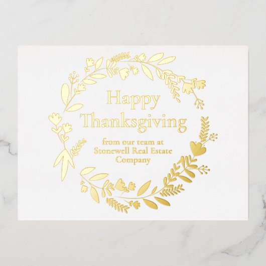 カスタム企業の感謝祭の美しい金箔 箔シーズンポストカード (正面)
