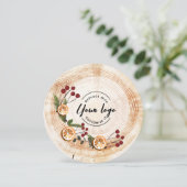 カスタム企業の木の木のクリスマスリーフ シーズンカード (スタンド正面)