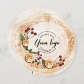 カスタム企業の木の木のクリスマスリーフ シーズンカード (正面/裏面)