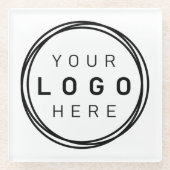 カスタム企業のBusinessロゴ ガラスコースター (正面)