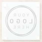 カスタム企業のBusinessロゴ ガラスコースター (裏面)