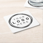 カスタム企業のBusinessロゴ スクエアペーパーコースター (アングル)