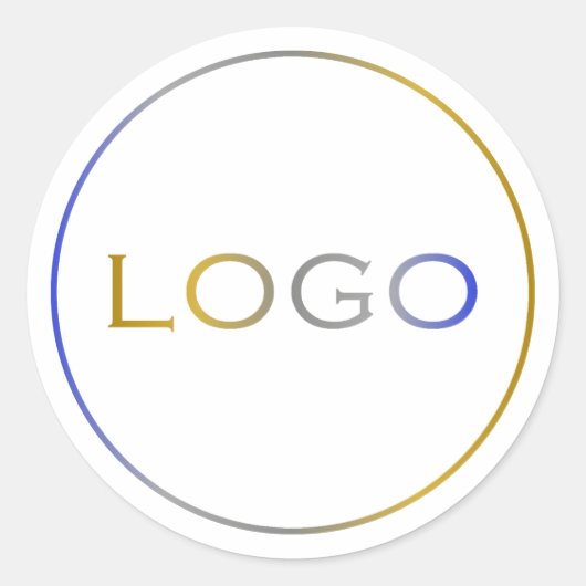 カスタム企業のBusiness Large Round Logoシンプル ラウンドシール (正面)