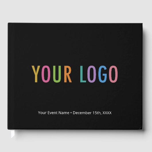 カスタム企業のGuest Book Company Logo Black ゲストブック (正面)