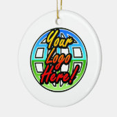 カスタム企業のImprinted Logo セラミックオーナメント (左)