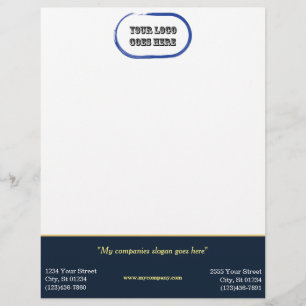 カスタム企業のLetterhead – ネイビー/金ゴールド堀バー