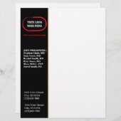 カスタム企業のLetterhead – 黒/金ゴールド側バー (正面/裏面)