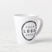 カスタム企業ビジネスロゴ ラテ カフェラテマグ (右アングル)