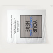 カスタム企業ビジネス見本市ロゴバックドロップ タペストリー (正面(横))