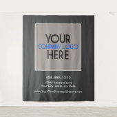 カスタム企業ビジネス見本市ロゴバックドロップ タペストリー (正面)