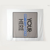 カスタム企業ビジネス見本市ロゴ背景 タペストリー (正面(横))