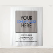 カスタム企業ビジネス見本市ロゴ背景 タペストリー (正面)