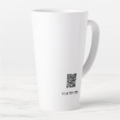 カスタム企業ビジネス ロゴ QRコード プロモーション カフェラテマグ (右アングル)