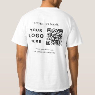 カスタム企業ロゴとQRコード Tシャツ