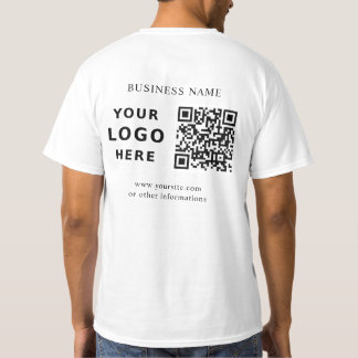 カスタム企業ロゴとQRコード Tシャツ