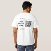 カスタム企業ロゴとQRコード Tシャツ (裏面フル)