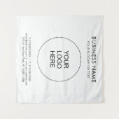 カスタム企業ロゴテキストスクエアテンプレート タペストリー (正面(横))