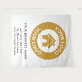 カスタム企業ロゴ ビジネスイベント 白 タペストリー (正面(横))