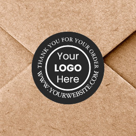 カスタム企業ロゴ ブラック サンクスステッカー ラウンドシール