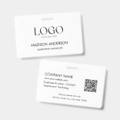 カスタム企業ロゴ モダンID バッジ (正面&裏面)