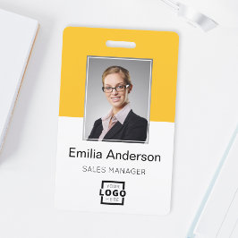 カスタム企業ロゴ 基本バーコード 従業員写真 バッジ