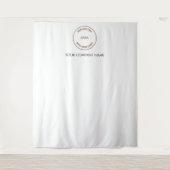 カスタム企業ロゴ 白 イベント写真用背景 タペストリー (正面)