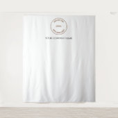 カスタム企業ロゴ 白 イベント写真 背景 タペストリー (正面)