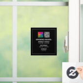 カスタム企業ロゴQRコードブラック営業時間 ウィンドウサイン (ホーム)