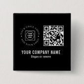 カスタム企業ロゴQRコードミニマリストデザイン 缶バッジ (正面)