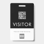 カスタム企業ロゴQRコード訪問者バッジ バッジ (裏面)
