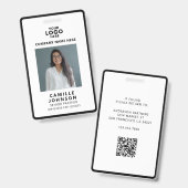 カスタム企業従業員スタッフ写真ID QRコード バッジ (正面＆裏面)