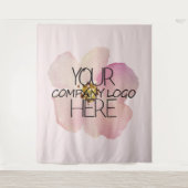 カスタム企業業務展示ロゴ背景 タペストリー (正面)