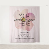 カスタム企業業務展示ロゴ背景 タペストリー (正面)