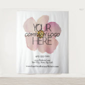 カスタム企業業務展示ロゴ背景 タペストリー (正面)