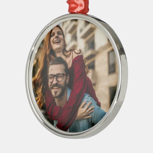 カスタム休日おもしろい写真 メタルオーナメント (左)