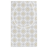 カスタム休日の灰色のモロッコの円パターン スモールペーパーバッグ (裏面)