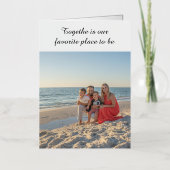 カスタム休日グリーティングカード – 家族の写真&トグ 箔グリーティングカード (正面)