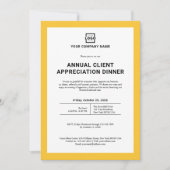 カスタム会社のビジネス企業のパーティー黄 招待状 (正面)