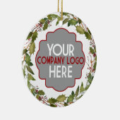 カスタム会社のロゴありがとうお礼ホリデー セラミックオーナメント (右)