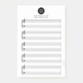 カスタム会社のロゴとスローガン空白のシート音楽 ポストイット (正面)