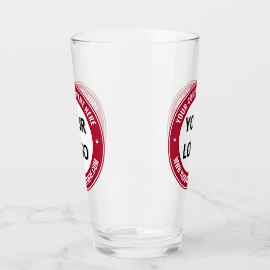 カスタム会社のロゴと文字ガラス – 色の選択 タンブラーグラス (左)