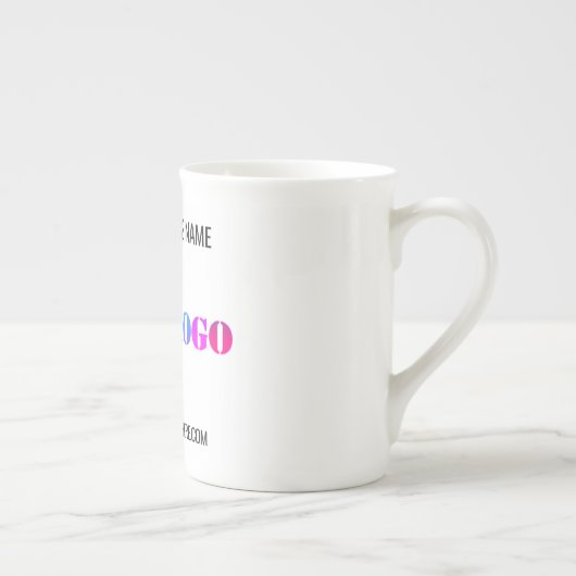 カスタム会社のロゴと文字ビジネスのマグカップ ボーンチャイナマグカップ (右)