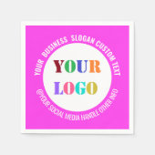 カスタム会社のロゴと文字プロモーション用ナプキン スタンダードカクテルナプキン (正面)