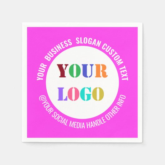 カスタム会社のロゴと文字プロモーション用ナプキン スタンダードカクテルナプキン (正面)