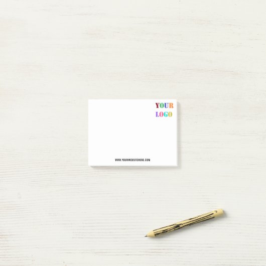 カスタム会社のロゴと文字事業の付箋 ポストイット (デスク上)