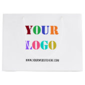 カスタム会社のロゴと文字事業抱き枕 ラージペーパーバッグ (正面)