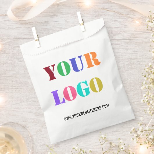 カスタム会社のロゴと文字好意バッグテンプレート フェイバーバッグ (クリップ留めされた状態)